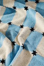 Load image into Gallery viewer, Blue + White Star Checkers Cotton Terry Towel