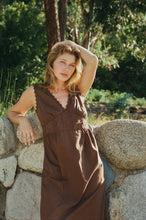 Load image into Gallery viewer, Makinna Poplin Dress- Chocolate