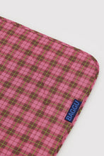 Load image into Gallery viewer, Puffy Picnic Blanket - Azalea Pink Tartan