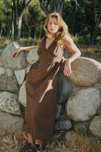 Load image into Gallery viewer, Makinna Poplin Dress- Chocolate