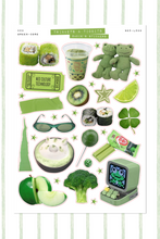 Load image into Gallery viewer, Green-Core Trinkets &amp; Tidbits Sticker Sheet