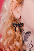 Load image into Gallery viewer, Heart Lock Bow Earrings
