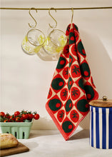 Load image into Gallery viewer, Tomato &amp; Olive Cotton Terry Towel