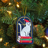 Book Stack Cat Embroidered Ornament