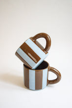 Load image into Gallery viewer, Stripe Mug - Mocha + Blue