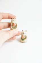 Load image into Gallery viewer, Tiny Carved Ceramic Cat Figurine