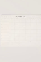 Load image into Gallery viewer, Monthly List Pad by Wilde House Paper