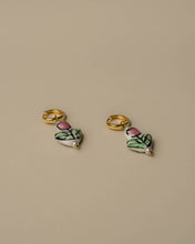 Load image into Gallery viewer, Amelia Tulip Charm Huggies