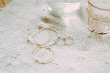Load image into Gallery viewer, Gold everyday hoops 14k