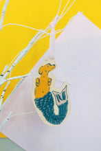 Load image into Gallery viewer, Wood Holiday Ornament - Mermaid Dog