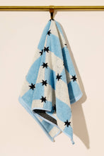 Load image into Gallery viewer, Blue + White Star Checkers Cotton Terry Towel