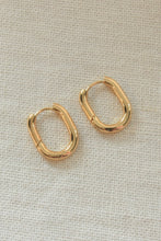 Load image into Gallery viewer, Oval Huggie Hoops in Gold