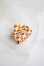 Load image into Gallery viewer, brown and white checkered hair claw