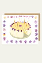 Load image into Gallery viewer, Pansies Birthday Cake Card