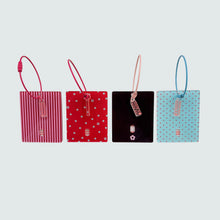 Load image into Gallery viewer, Photo Frame Keychain - Red with Blue Polka Dots