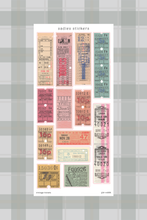 Load image into Gallery viewer, Vintage Tickets Junk Journal Sticker Sheet