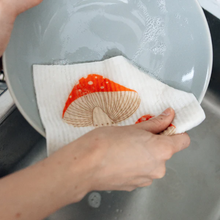 Load image into Gallery viewer, Dishcloth with Mushroom Graphic